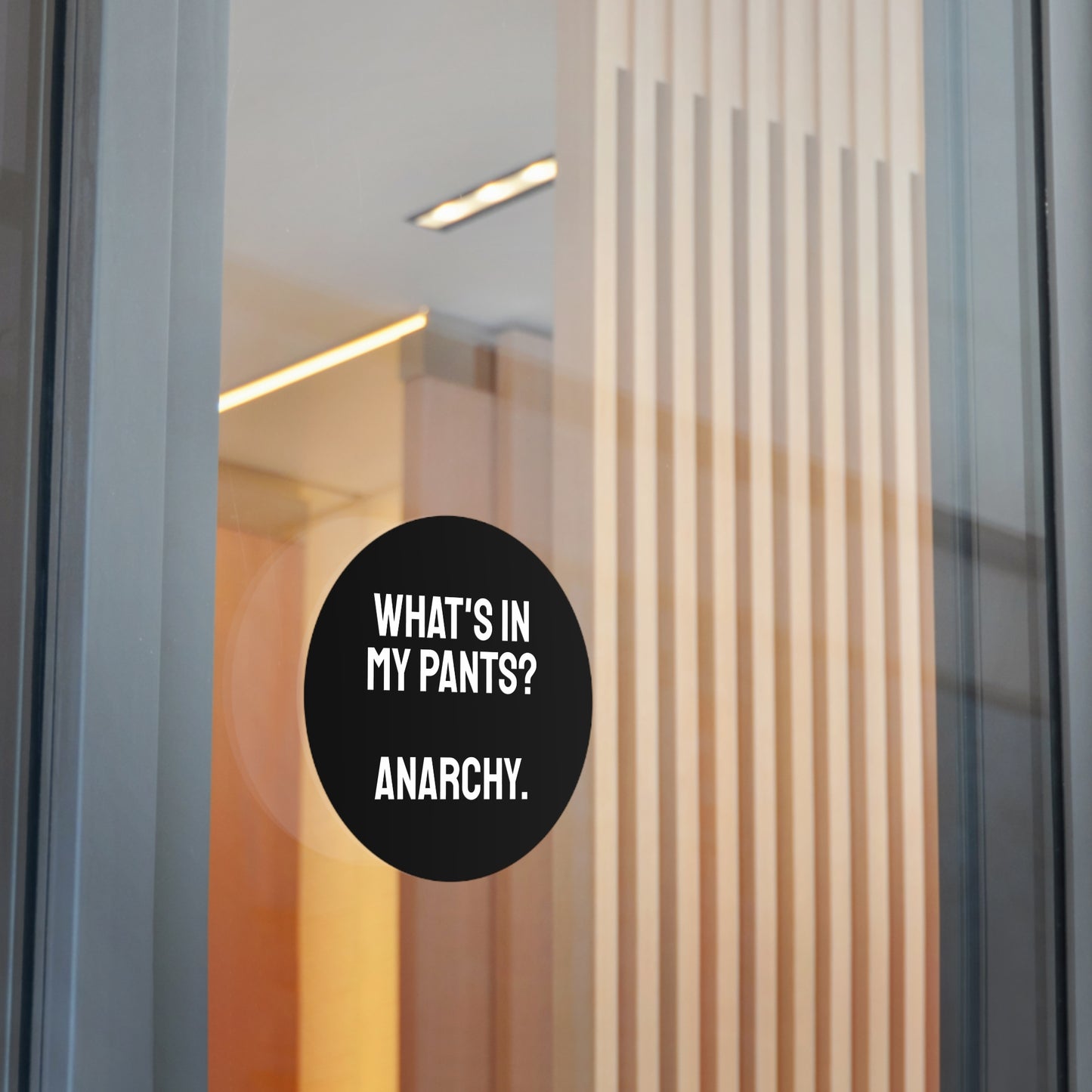 What's In My Pants? Anarchy. - Round Vinyl Stickers