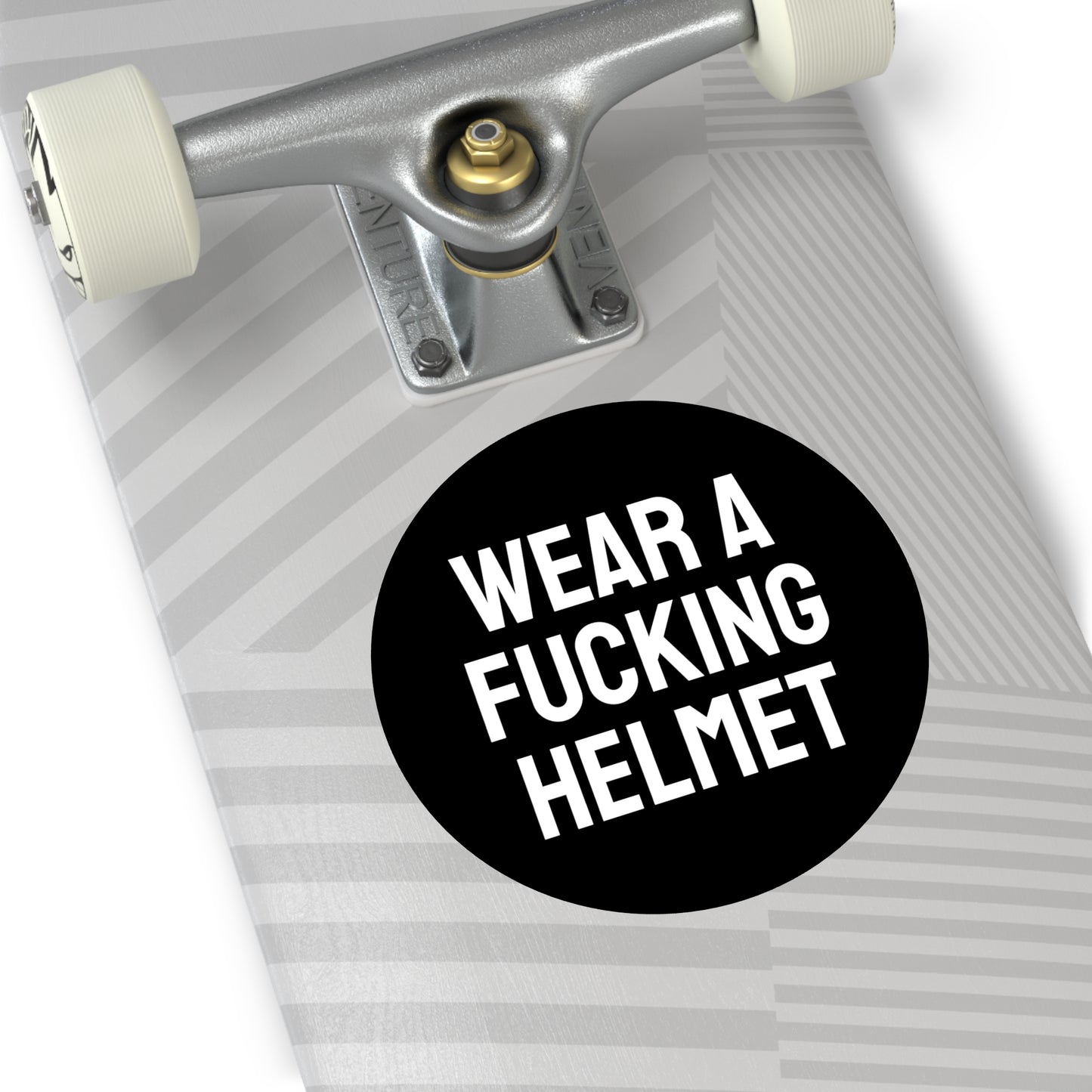 Wear A Fucking Helmet - Round Vinyl Stickers
