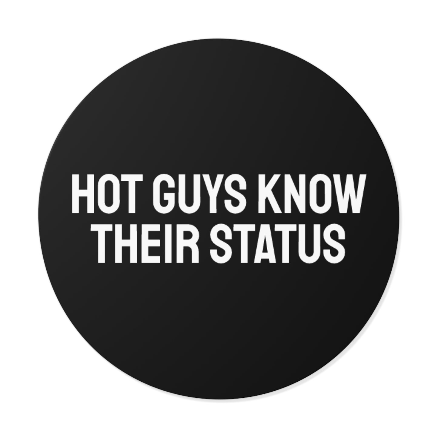 Hot Guys Know Their Status - Round Vinyl Stickers