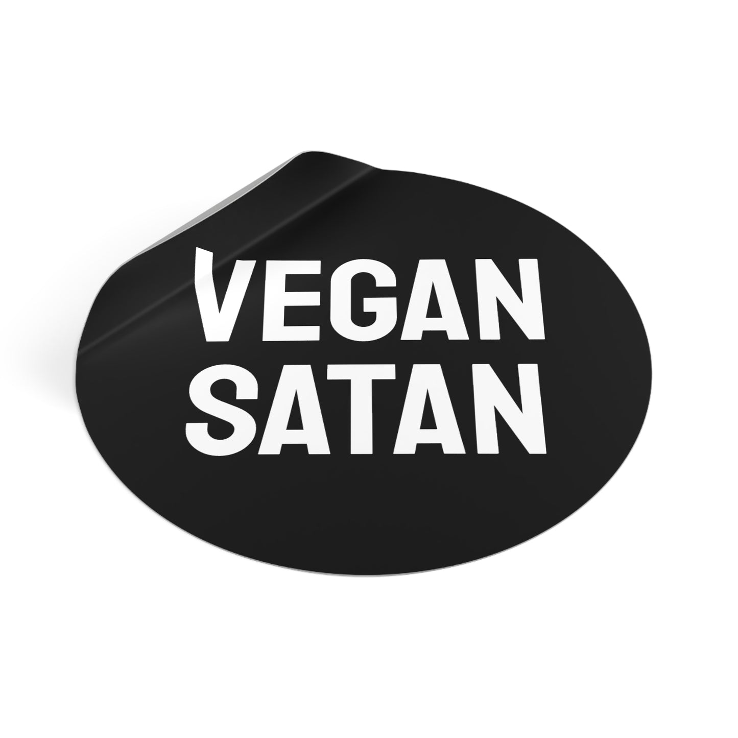 Vegan Satan - Round Vinyl Stickers