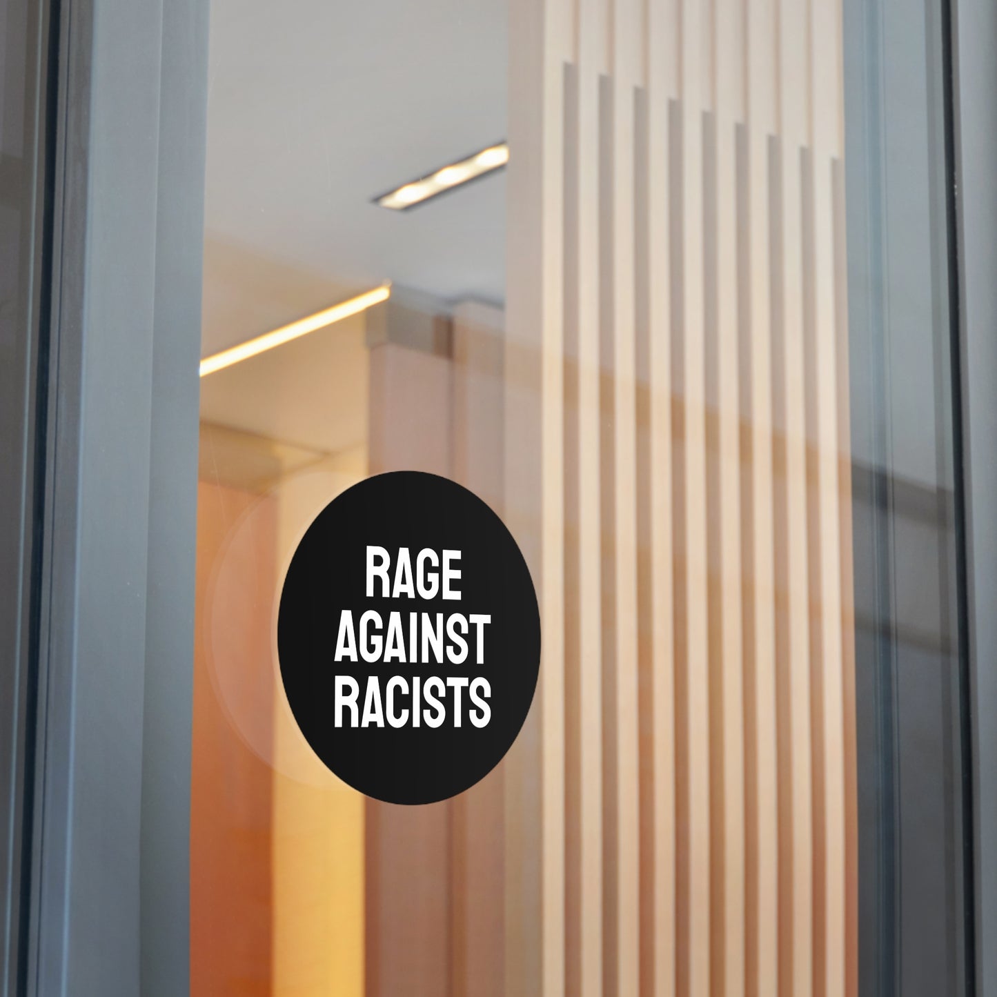 Rage Against Racists - Round Vinyl Stickers