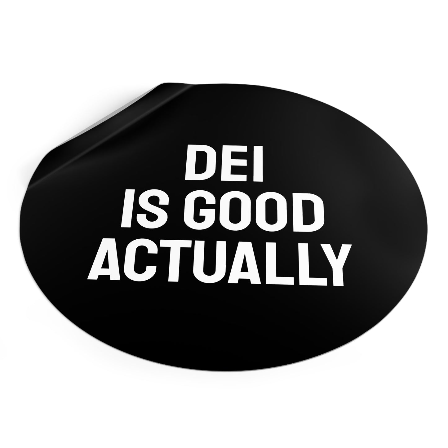 DEI Is Good Actually - Round Vinyl Stickers