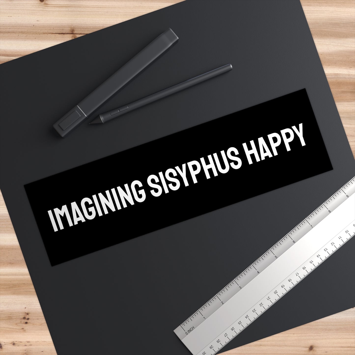 Imagining Sisyphus Happy - Bumper Sticker