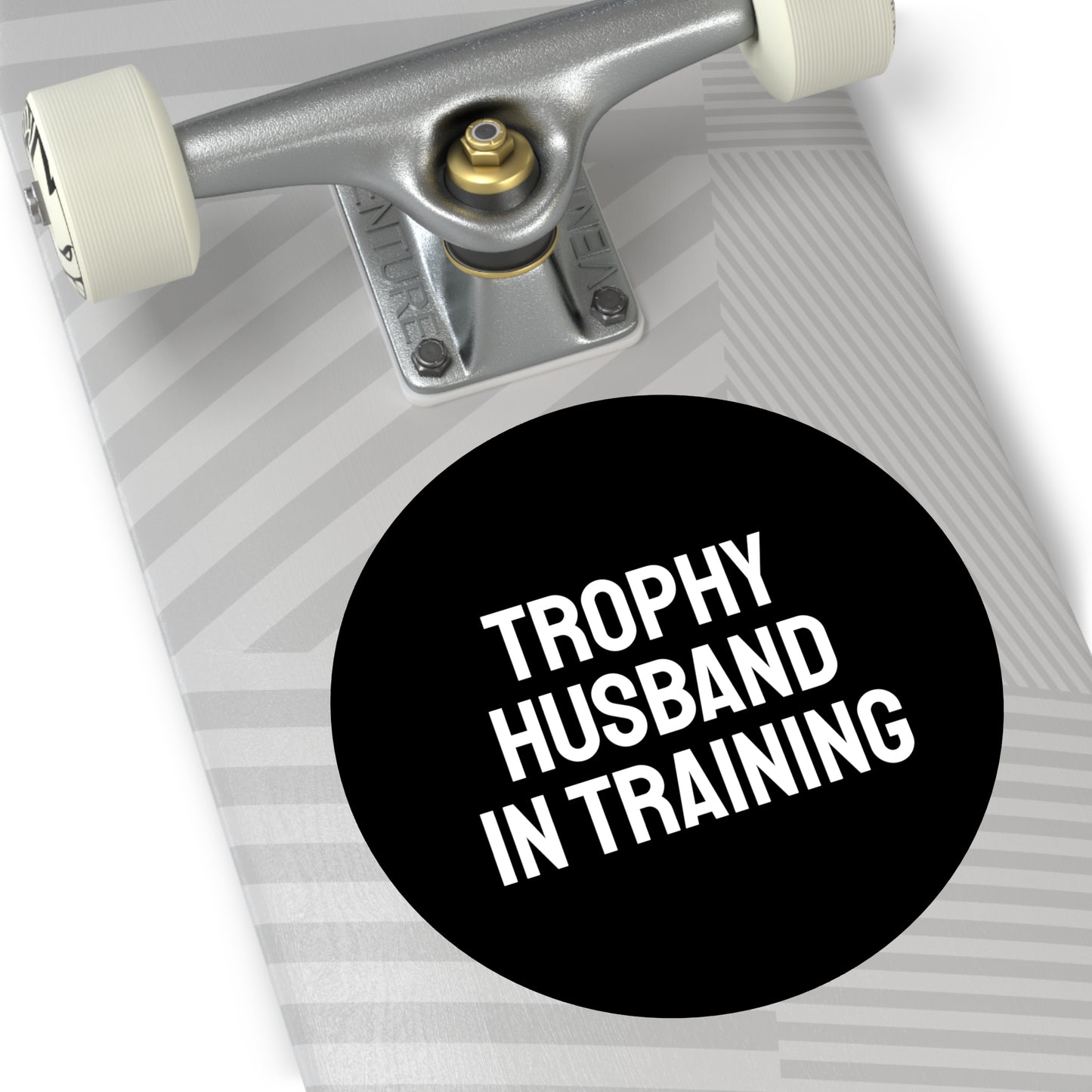 Trophy Husband In Training - Round Vinyl Stickers