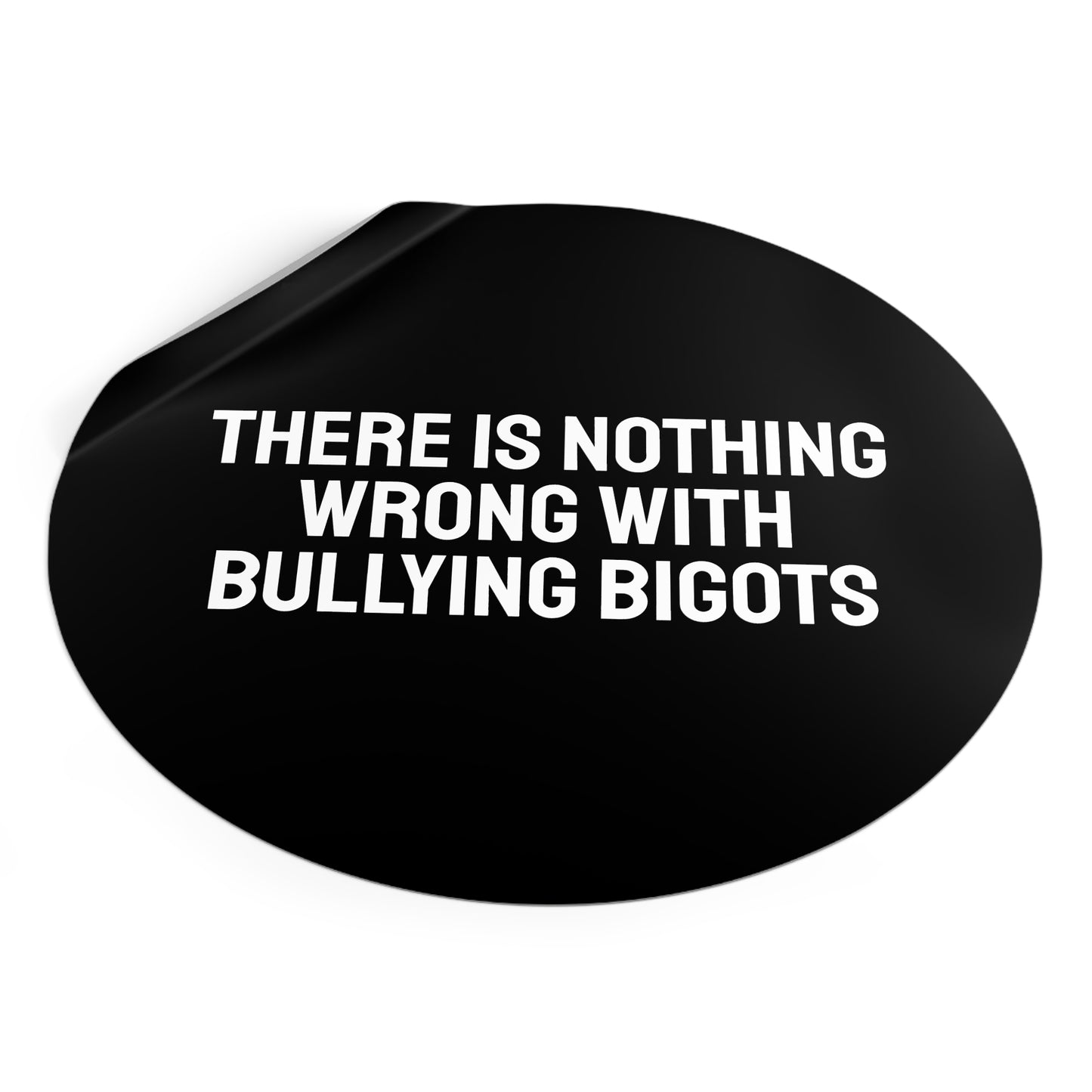 There Is Nothing Wrong With Bully Bigots - Round Vinyl Stickers