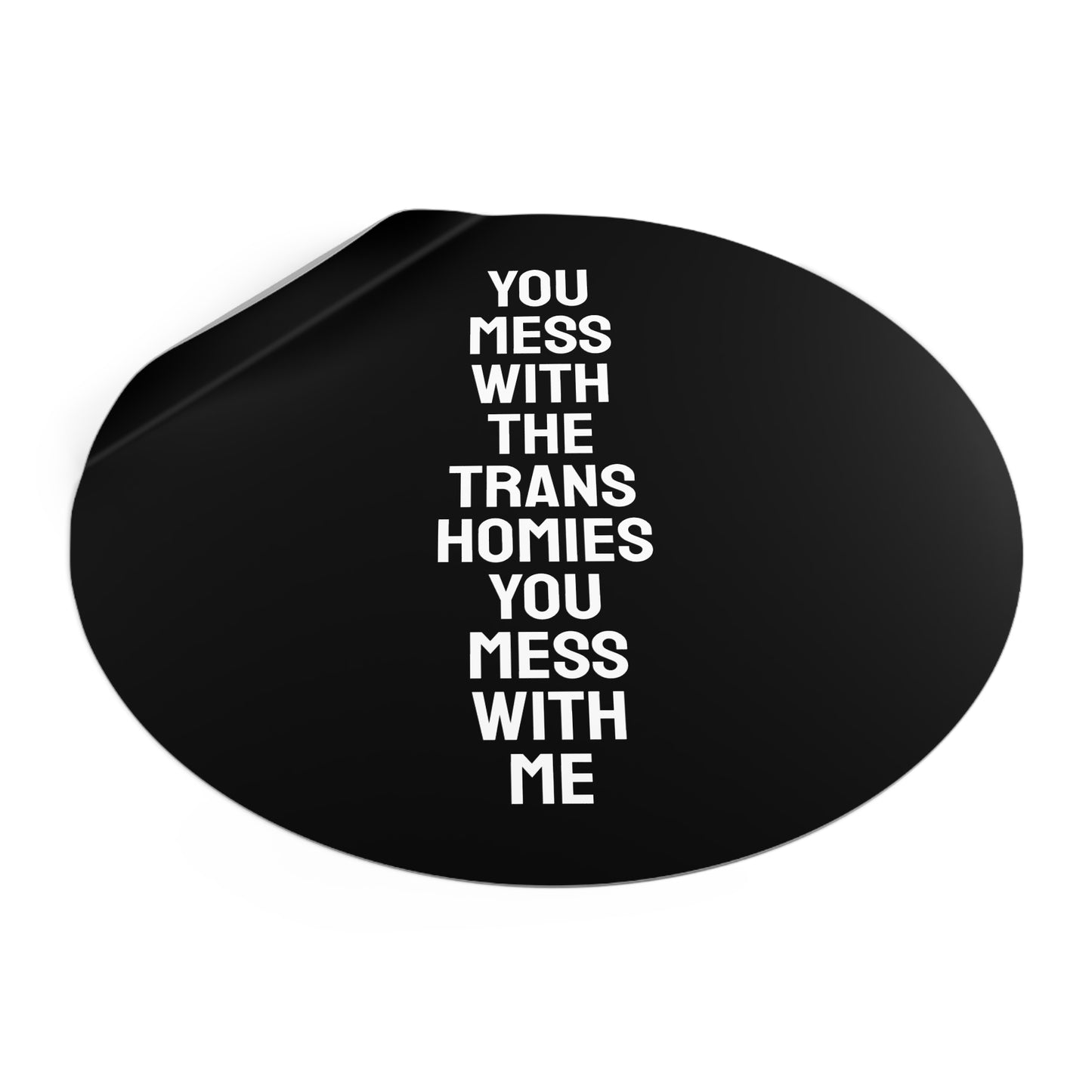 You Mess With The Trans Homies You Mess With Me - Round Vinyl Stickers