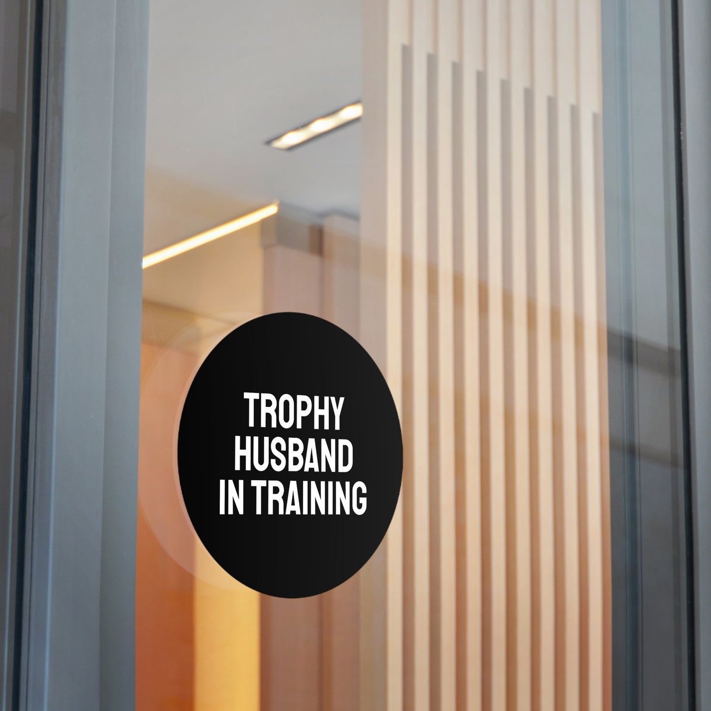 Trophy Husband In Training - Round Vinyl Stickers