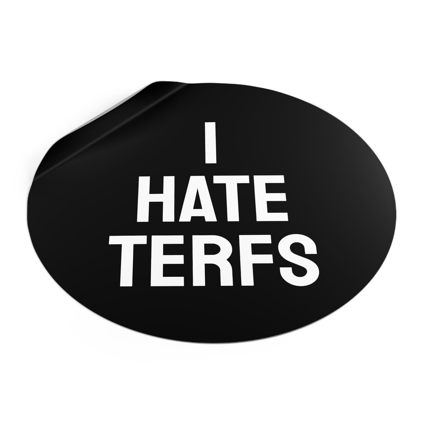 I Hate TERFS - Round Vinyl Stickers