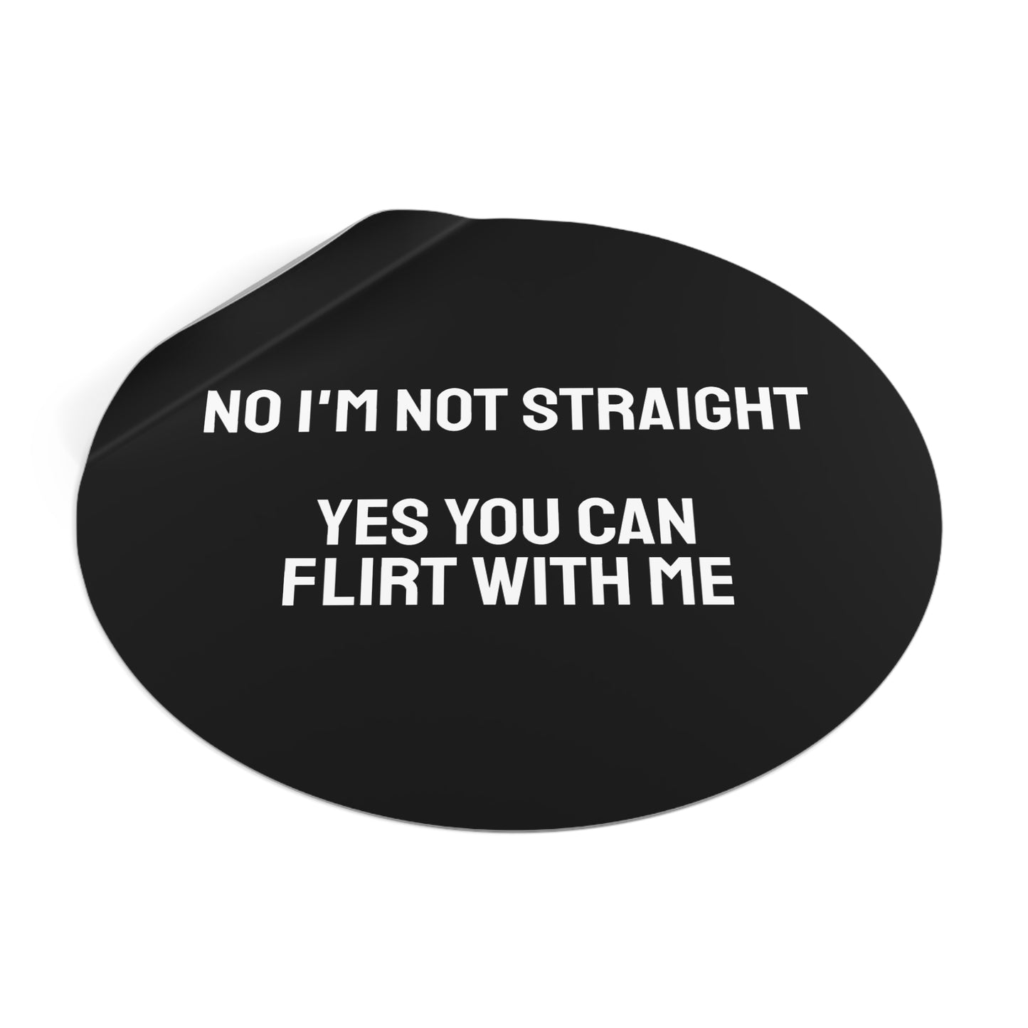 No I'm Not Straight Yes You Can Flirt With Me - Round Vinyl Stickers