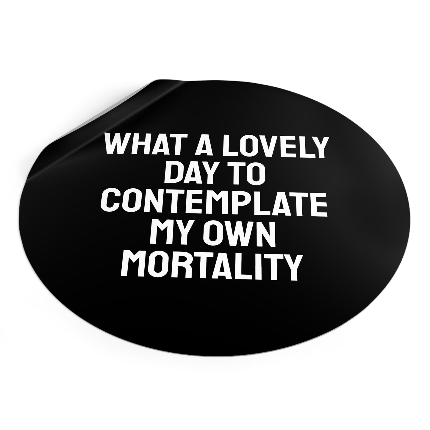 What A Lovely Day To Contemplate My Own Mortality - Round Vinyl Stickers