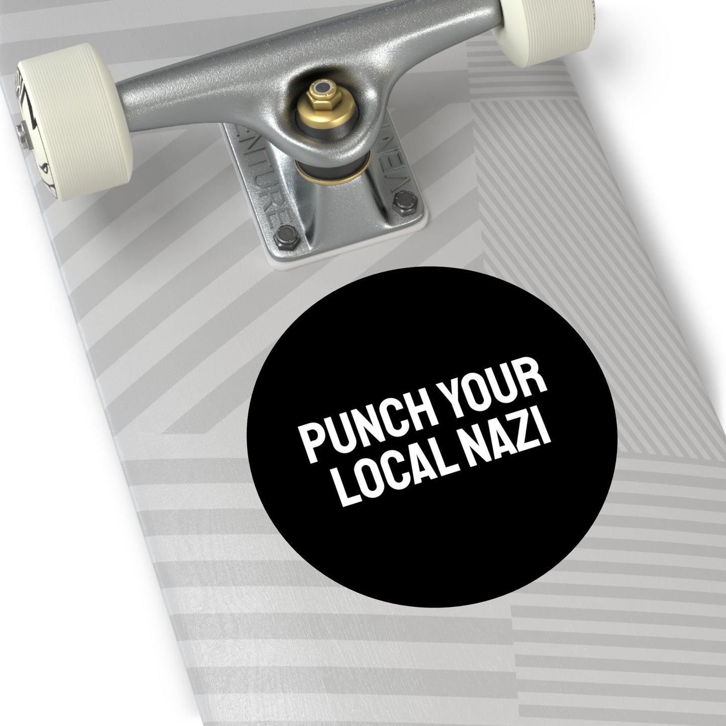 Punch Your Local Nazi - Round Vinyl Stickers