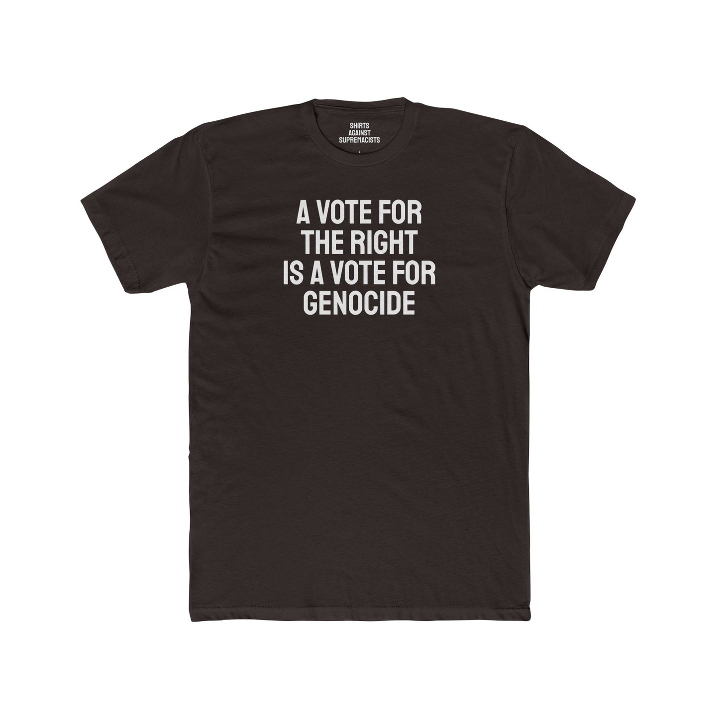 A Vote For The Right Is A Vote For Genocide - Unisex Cotton Crew Tee