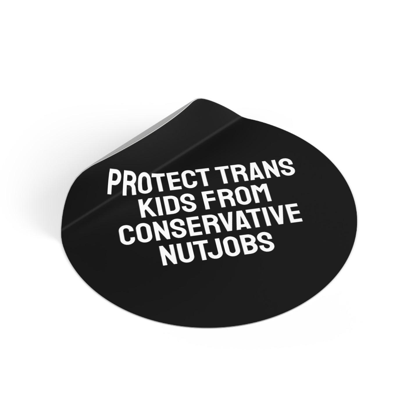 Protect Trans Kids From Conservative Nutjobs - Round Vinyl Stickers