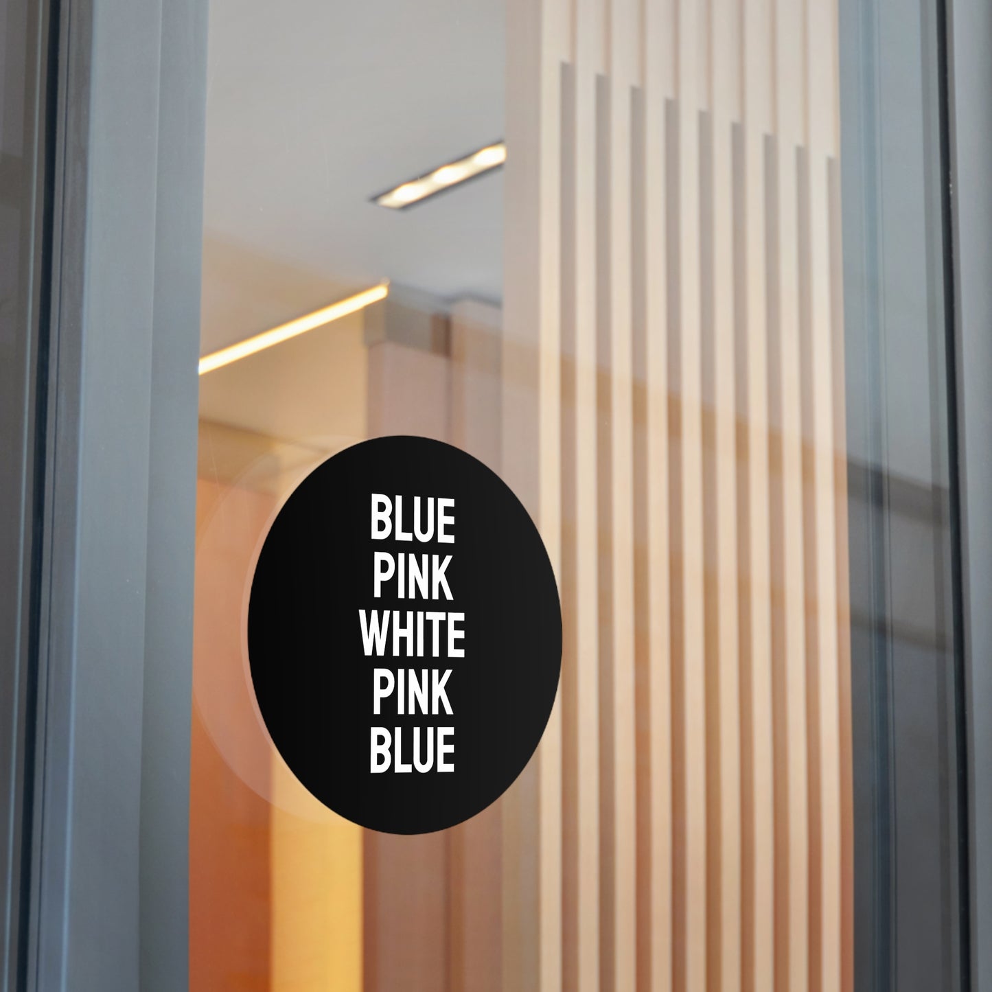 Blue Pink White Pink Blue - Discreet Trans Flag - Round Vinyl Stickers