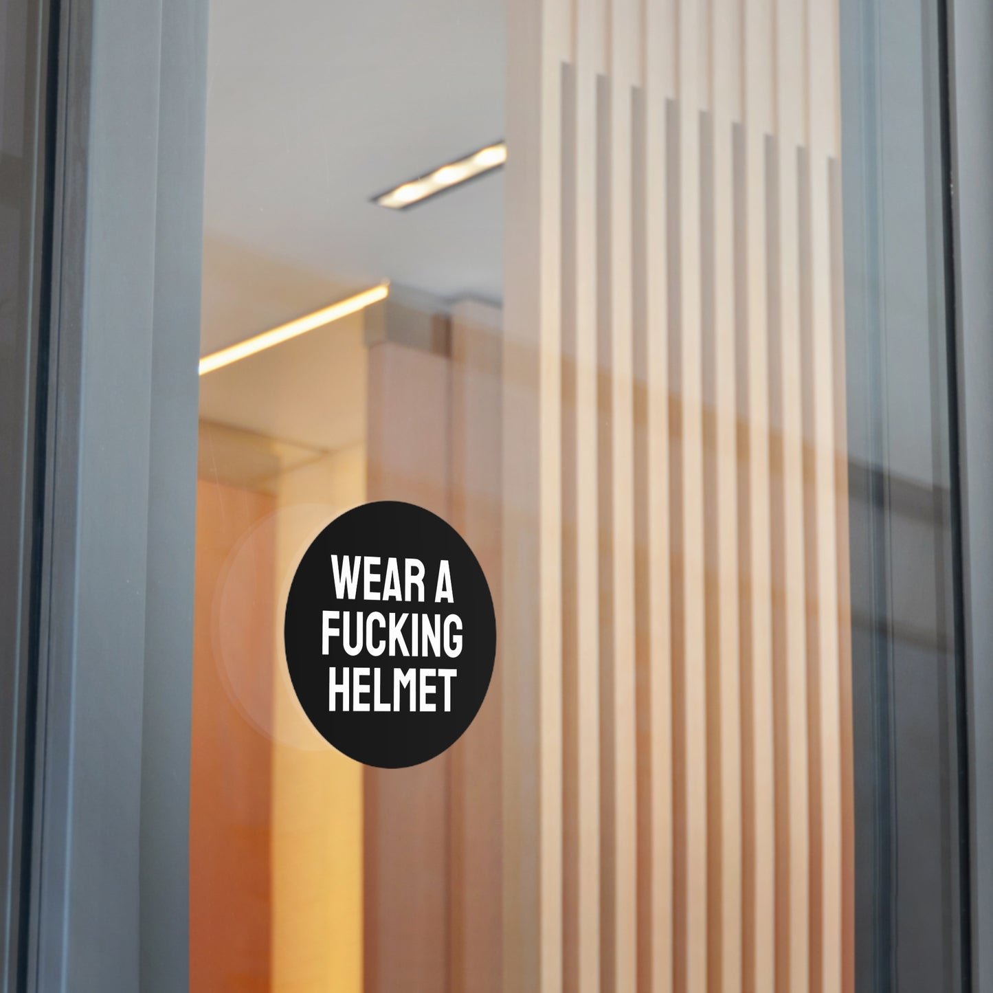 Wear A Fucking Helmet - Round Vinyl Stickers