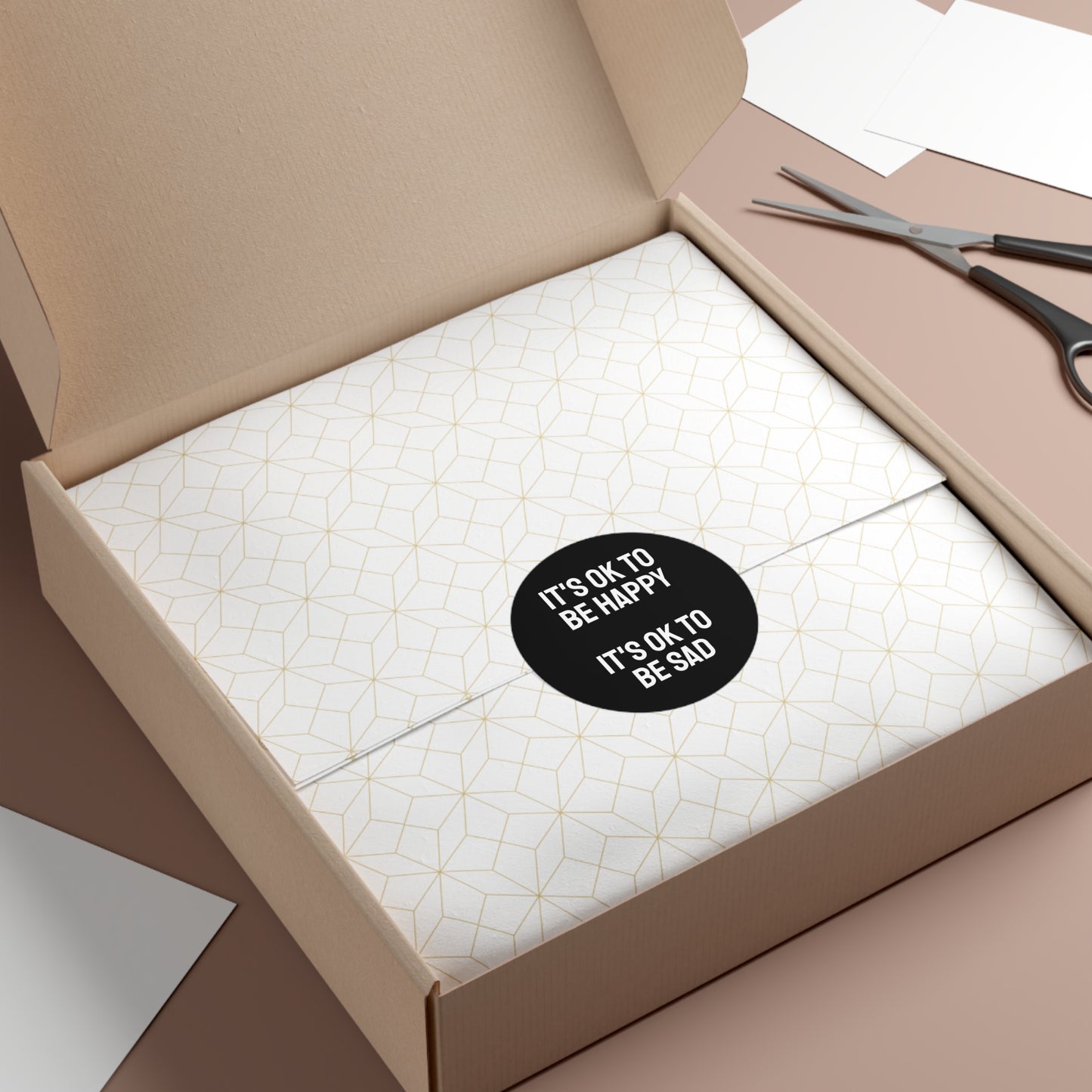 It's Ok To Be Happy It's Ok To Be Sad - Round Vinyl Stickers