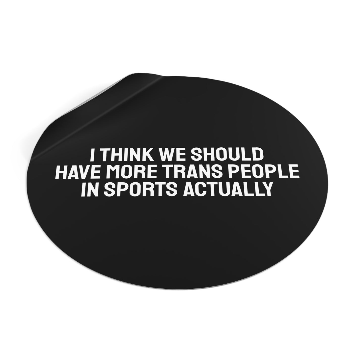 I Think We Should Have More Trans People In Sports Actually - Round Vinyl Stickers
