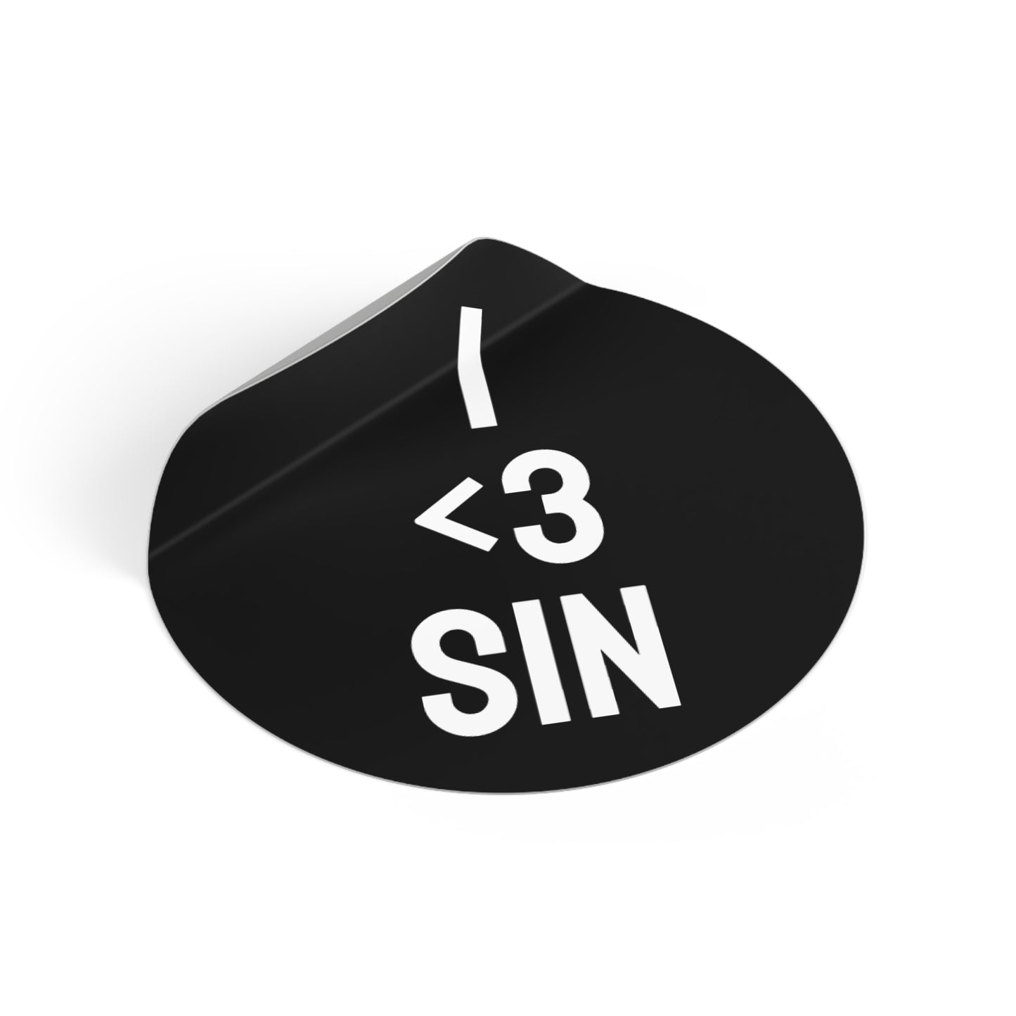 I <3 Sin - Round Vinyl Stickers