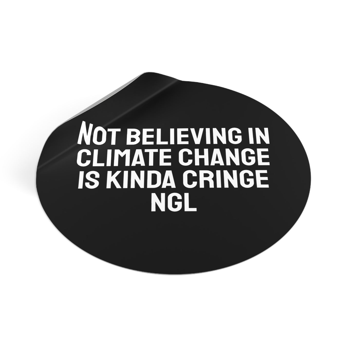 Not Believing In Climate Change Is Kinda Cringe NGL - Round Vinyl Stickers