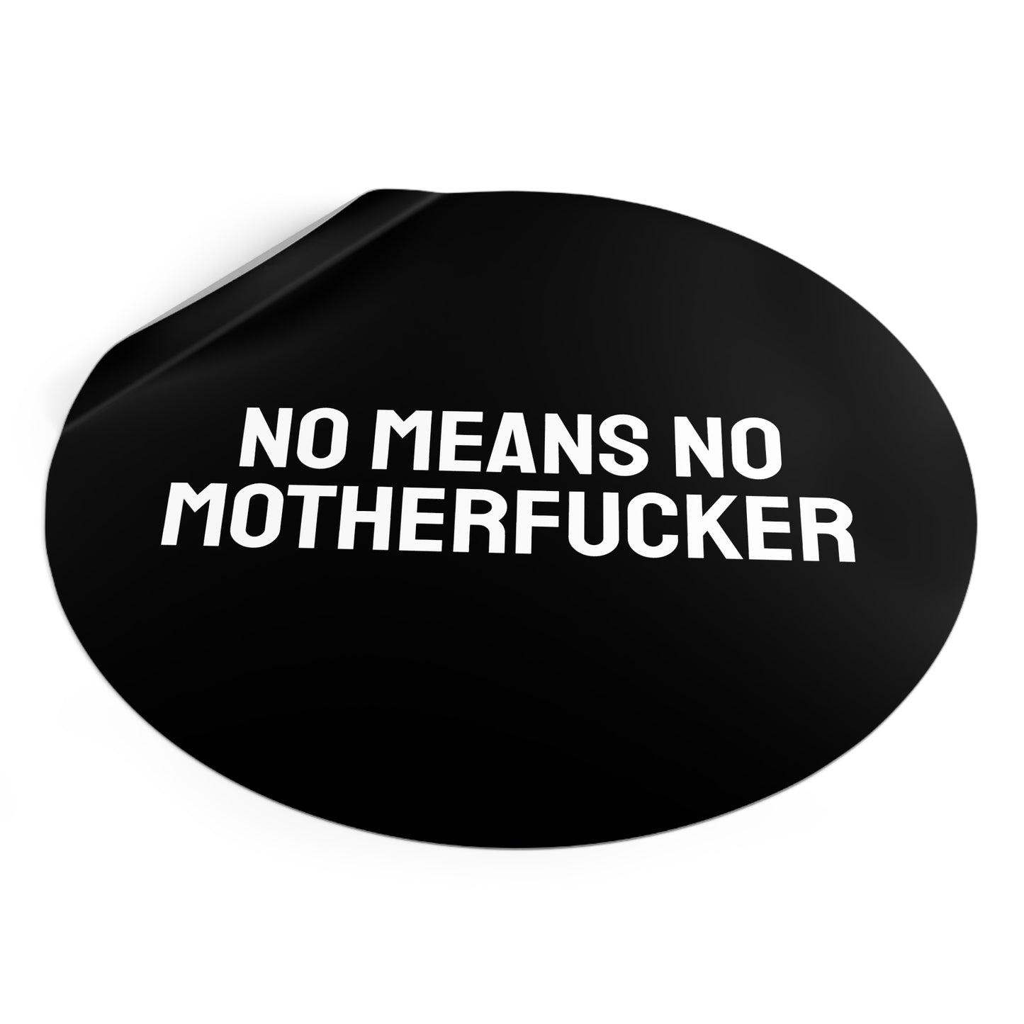 No Means No Motherfucker - Round Vinyl Stickers