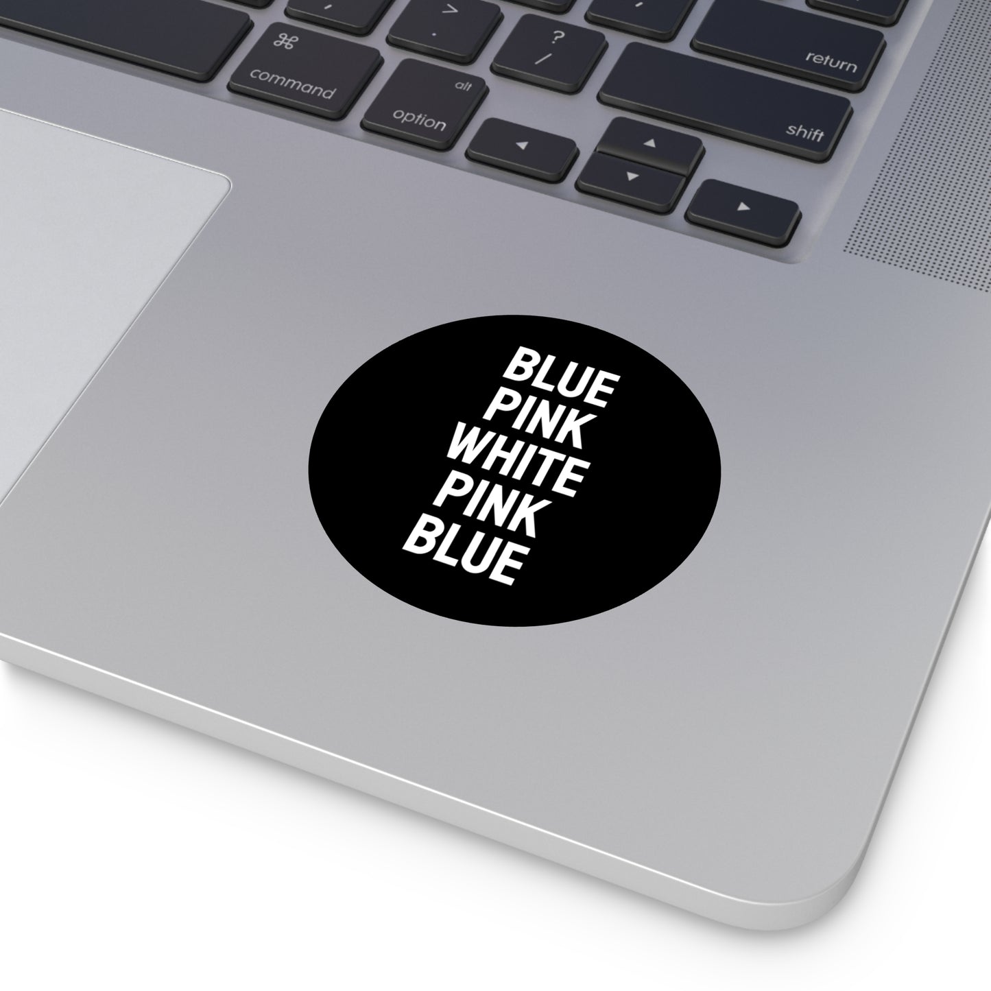 Blue Pink White Pink Blue - Discreet Trans Flag - Round Vinyl Stickers