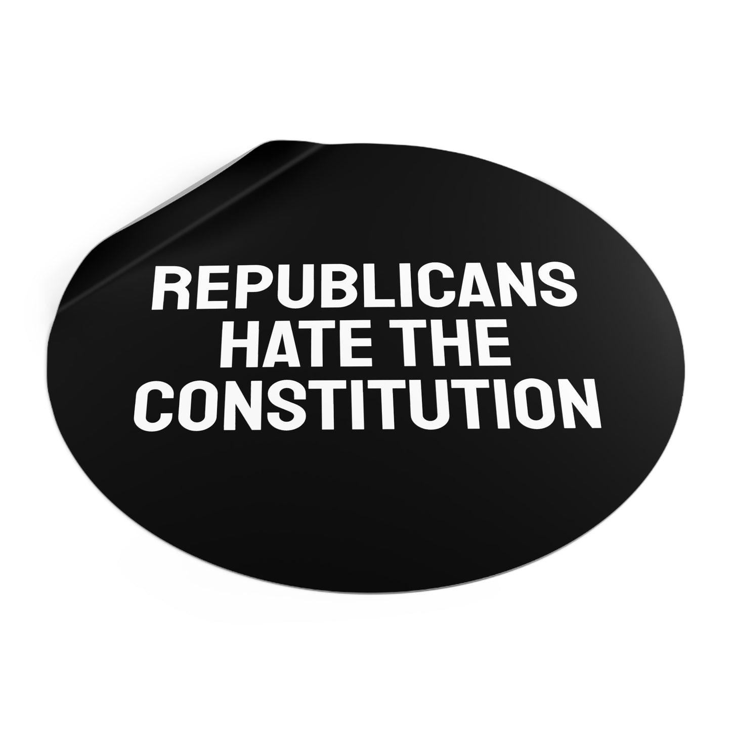 Republicans Hate The Constitution - Round Vinyl Stickers