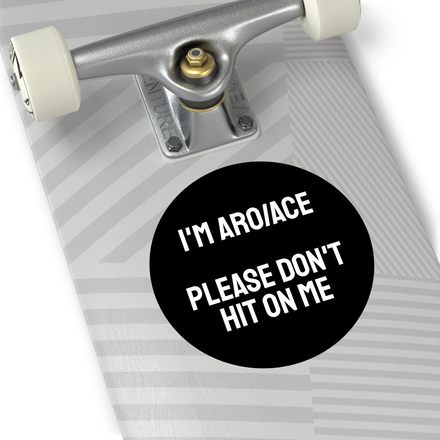 I'm Aro/Ace Please Don't Hit On Me - Round Vinyl Stickers