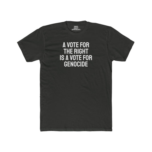 A Vote For The Right Is A Vote For Genocide - Unisex Cotton Crew Tee