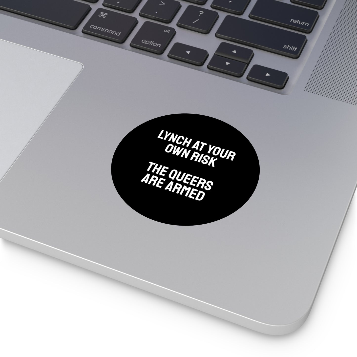 Lynch At Your Own Risk The Queers Are Armed - Round Vinyl Stickers