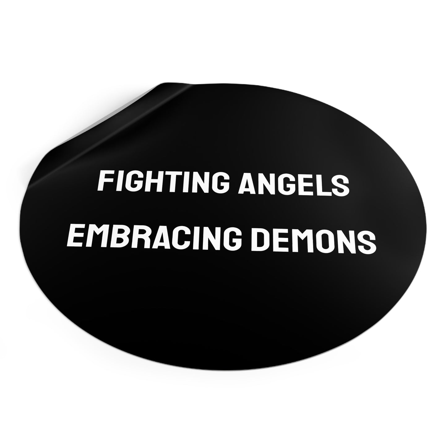 Fighting Angels Embracing Demons - Round Vinyl Stickers