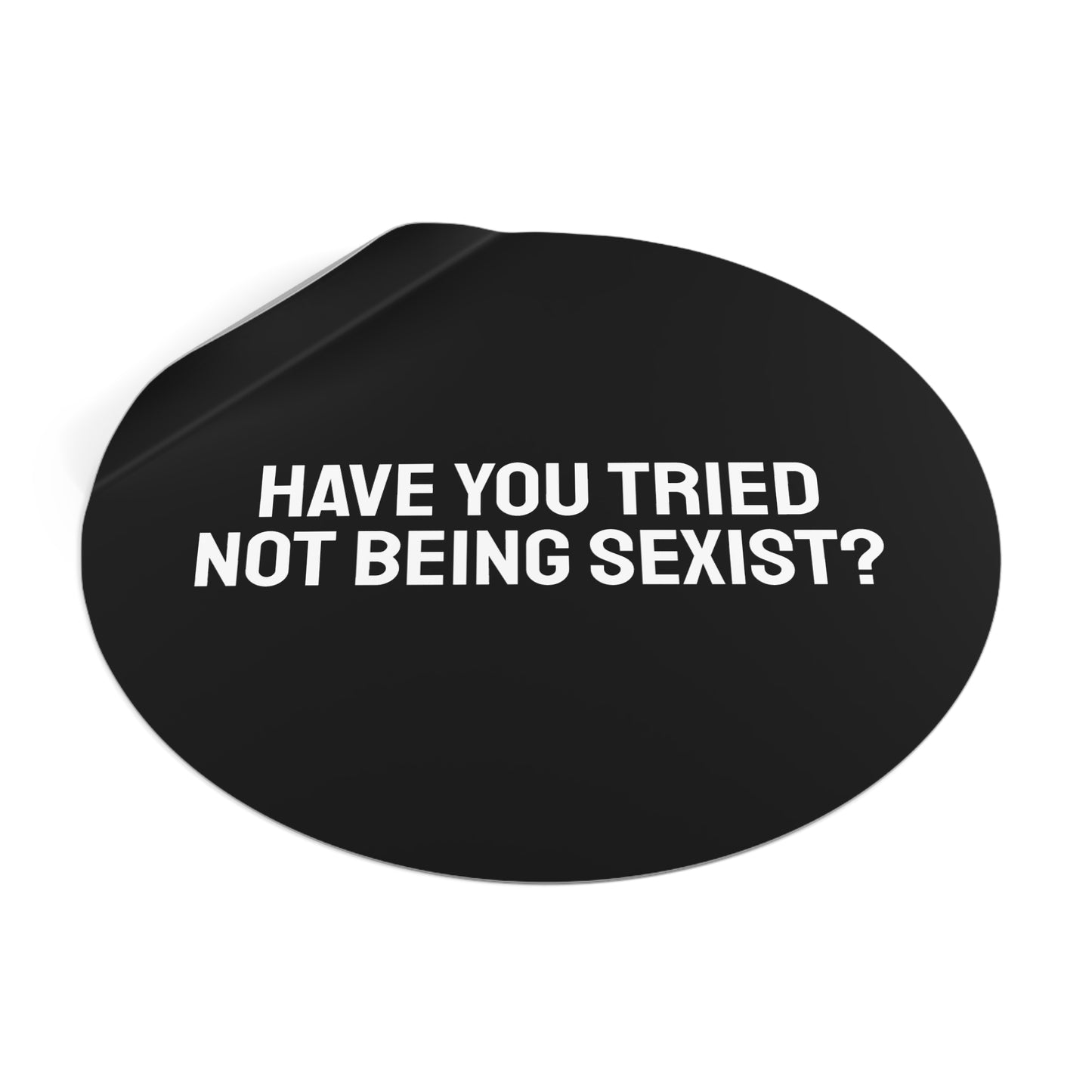Have You Tried Not Being Sexist? - Round Vinyl Stickers