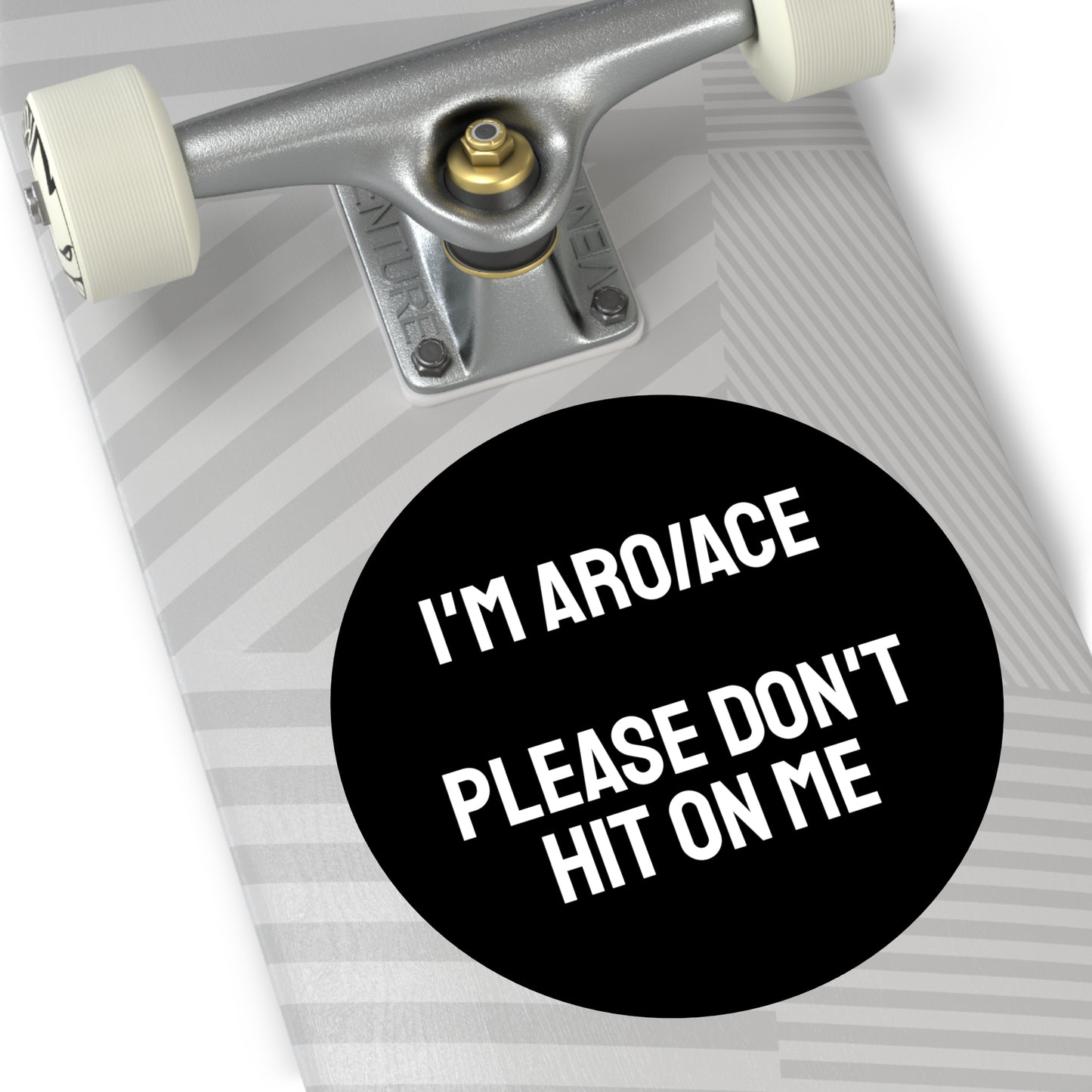 I'm Aro/Ace Please Don't Hit On Me - Round Vinyl Stickers