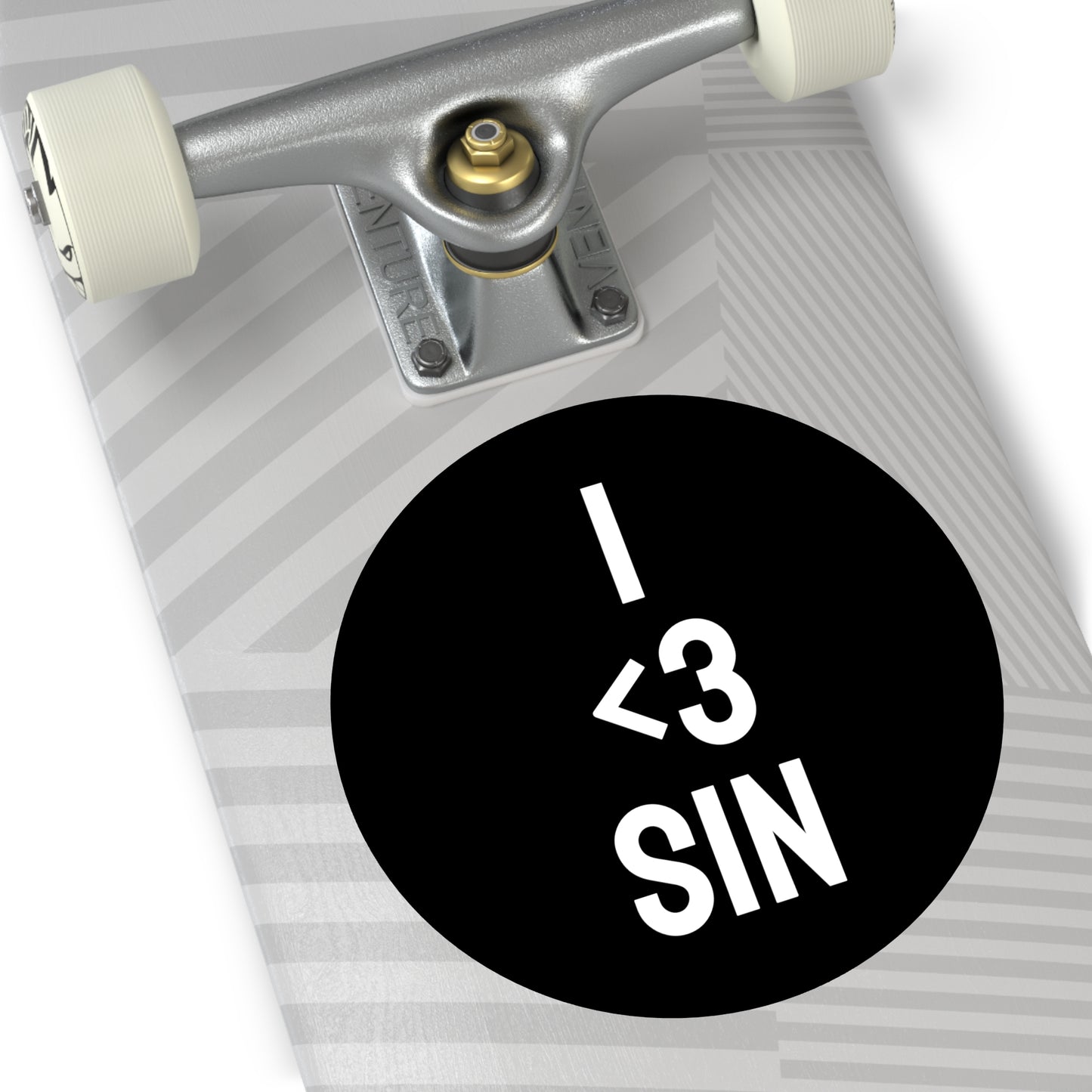 I <3 Sin - Round Vinyl Stickers