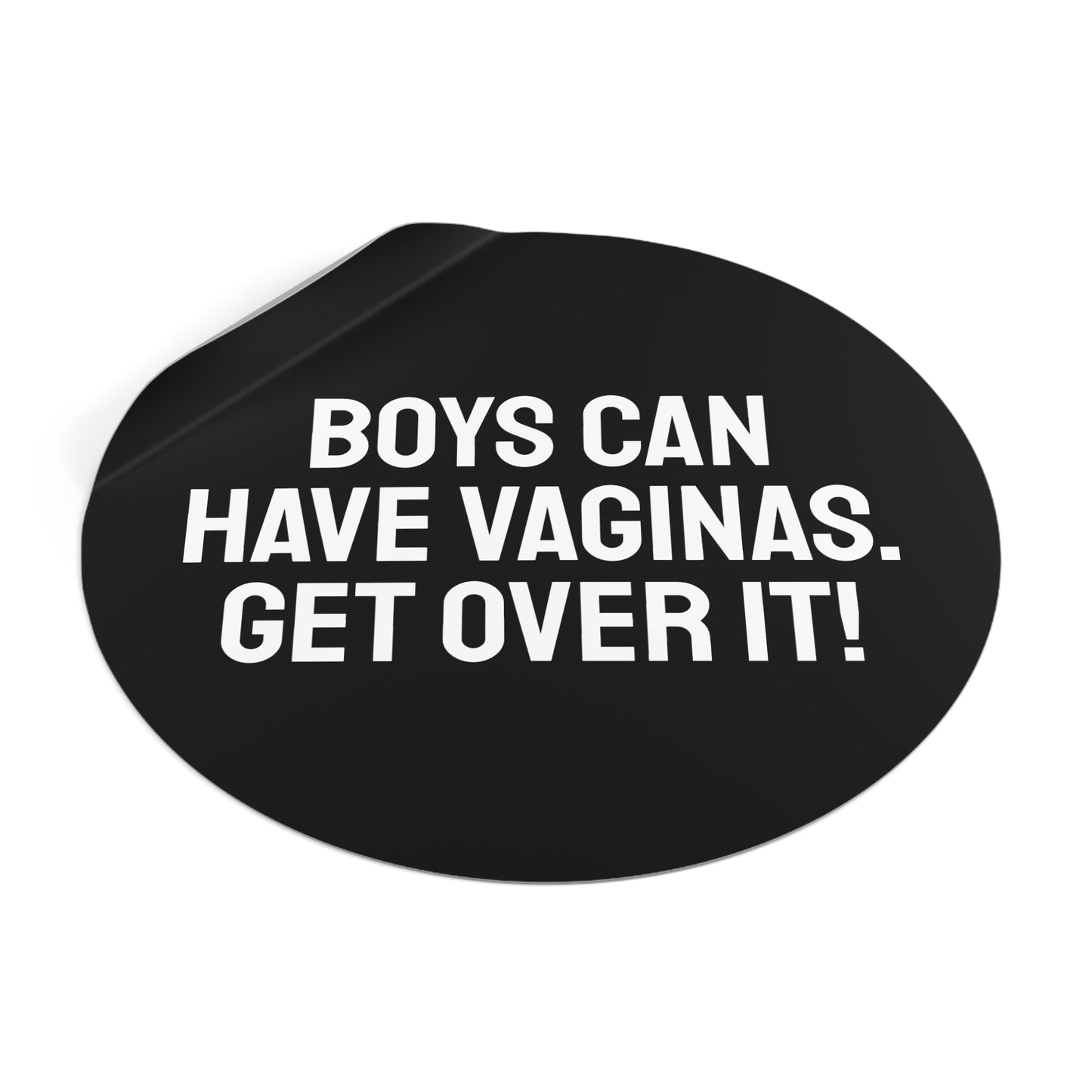 Boys Can Have Vaginas. Get Over It! - Round Vinyl Stickers