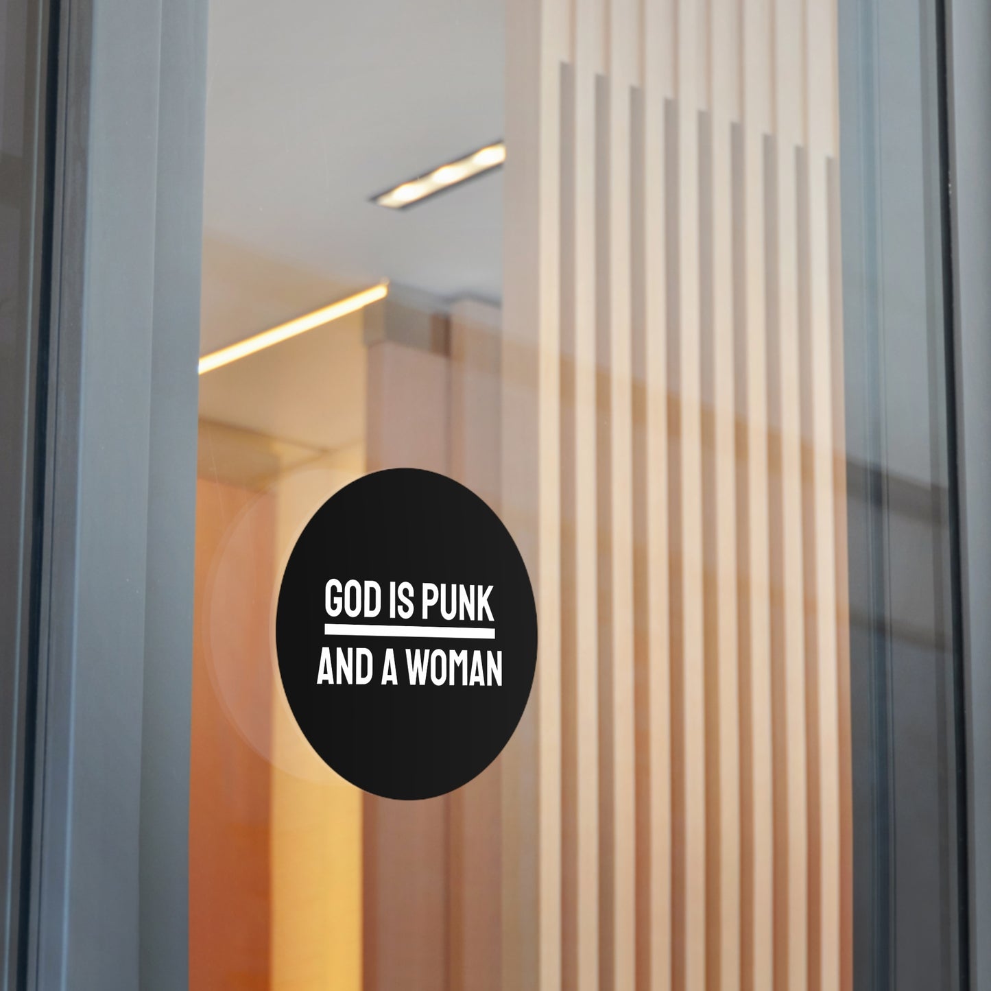 God Is Punk And A Woman - Round Vinyl Stickers