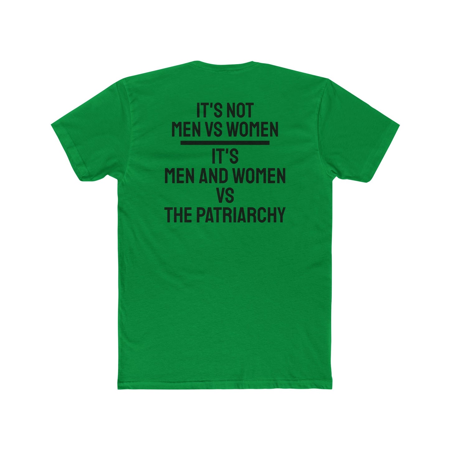 It's Not Men Vs Women It's Men And Women Vs The Patriarchy - Unisex Cotton Crew Tee