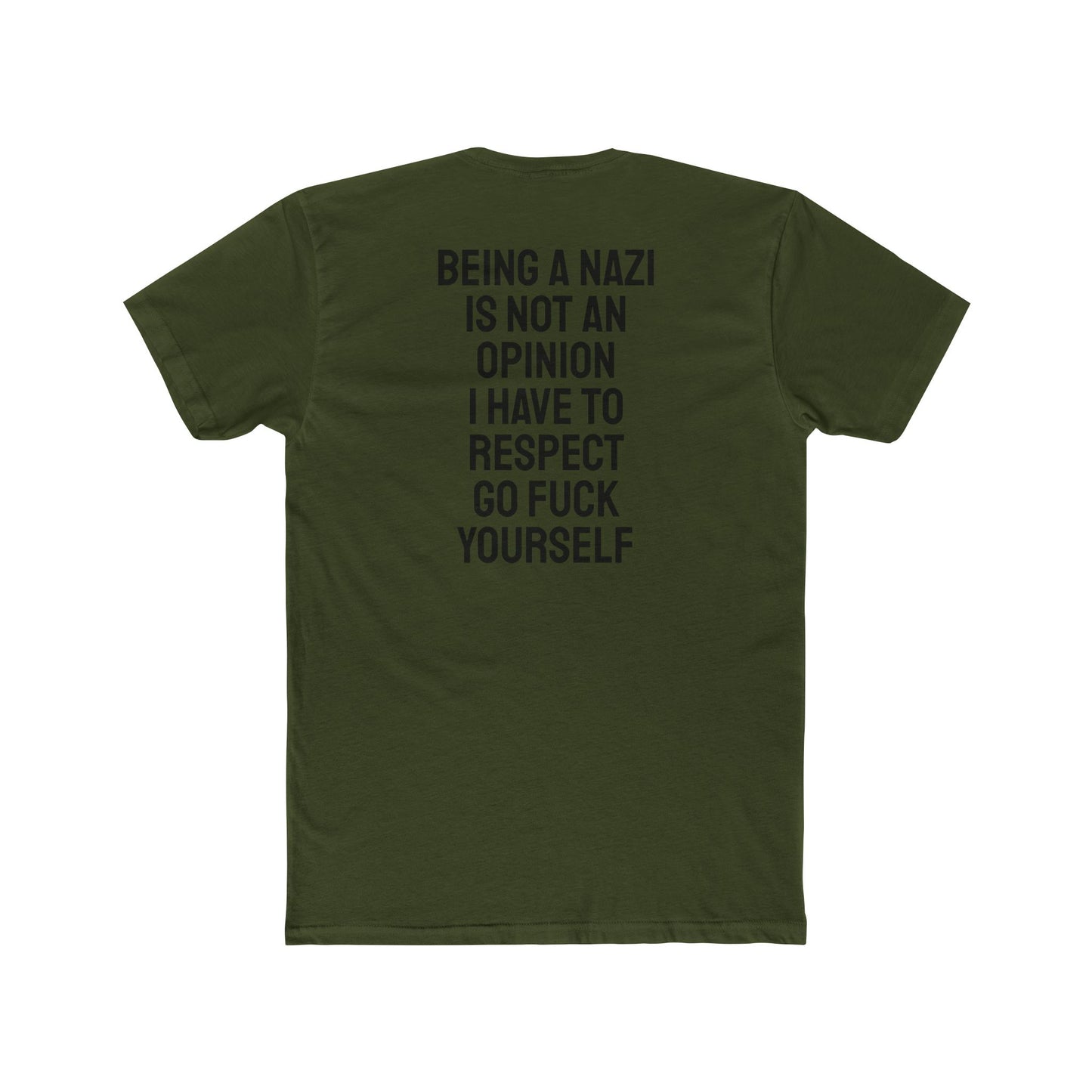 Being A Nazi Is Not An Opinion I Have To Respect Go Fuck Yourself - Unisex Cotton Crew Tee