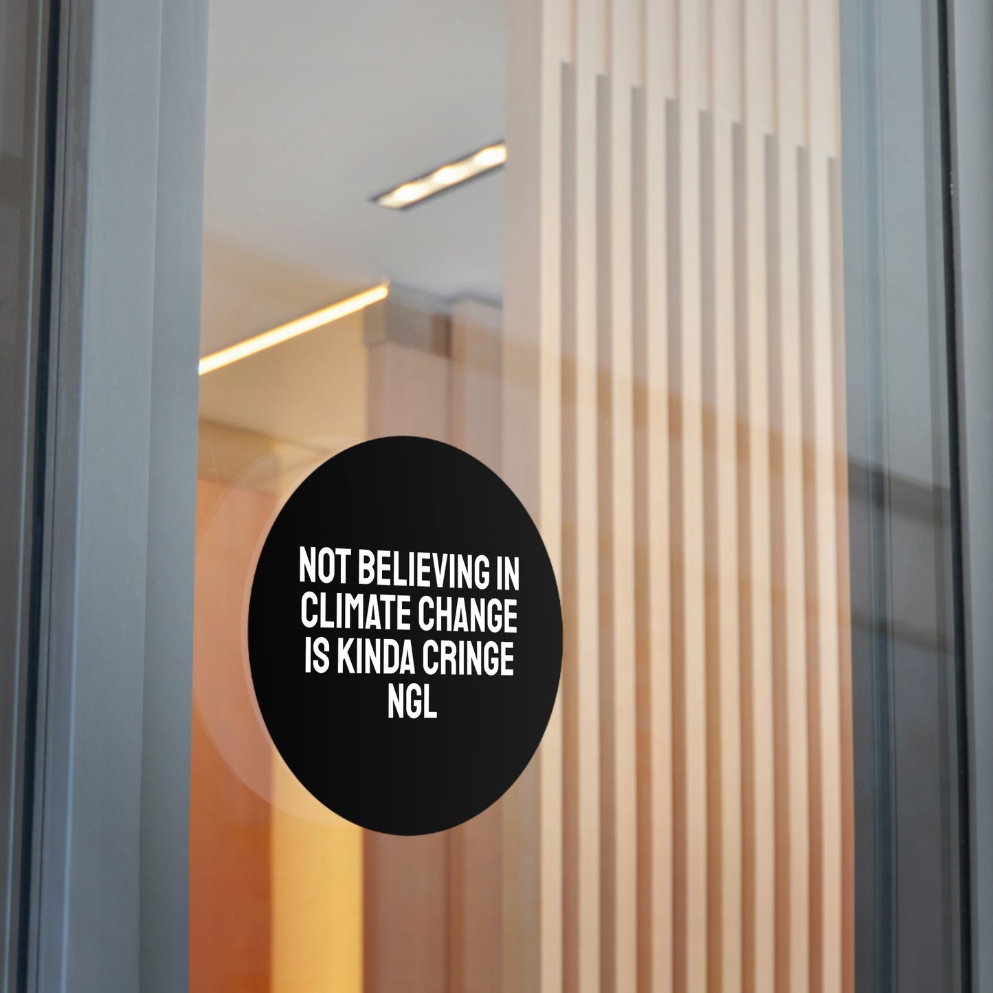 Not Believing In Climate Change Is Kinda Cringe NGL - Round Vinyl Stickers