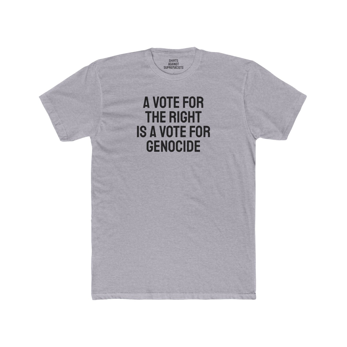 A Vote For The Right Is A Vote For Genocide - Unisex Cotton Crew Tee