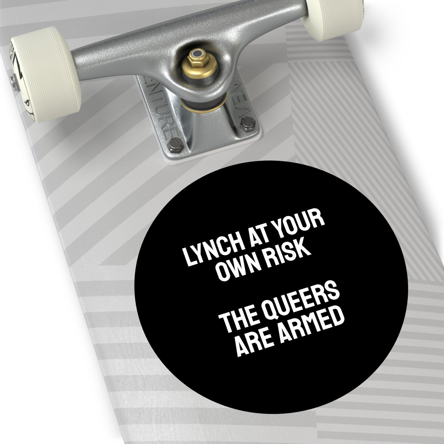 Lynch At Your Own Risk The Queers Are Armed - Round Vinyl Stickers