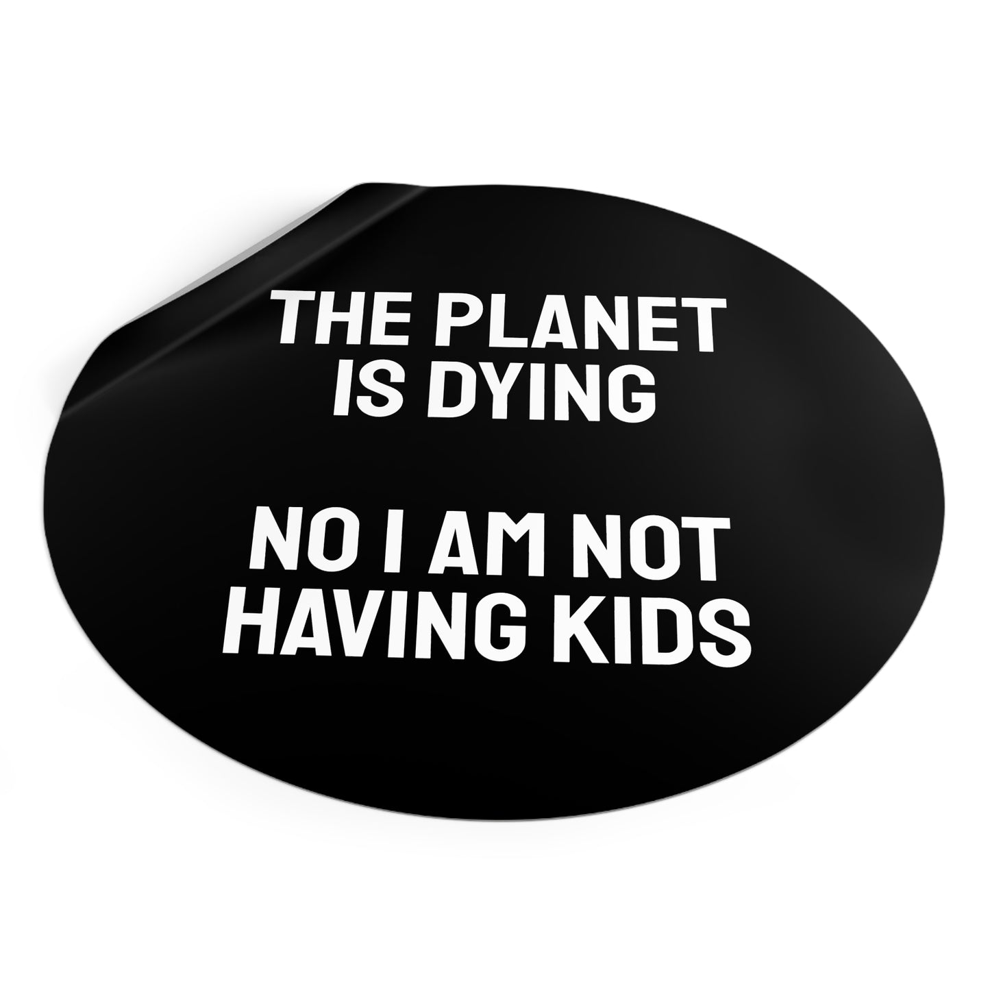 The Planet Is Dying No I Am Not Having Kids - Round Vinyl Stickers