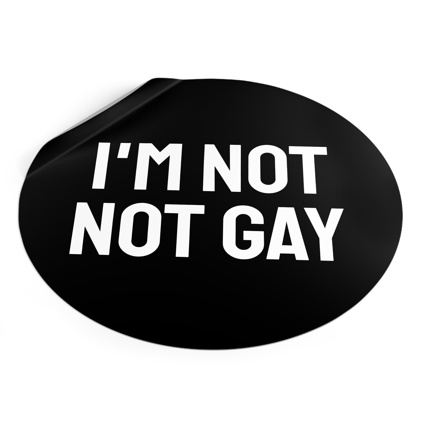 I'm Not Not Gay - Round Vinyl Stickers