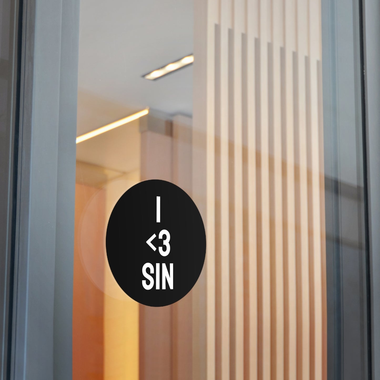 I <3 Sin - Round Vinyl Stickers