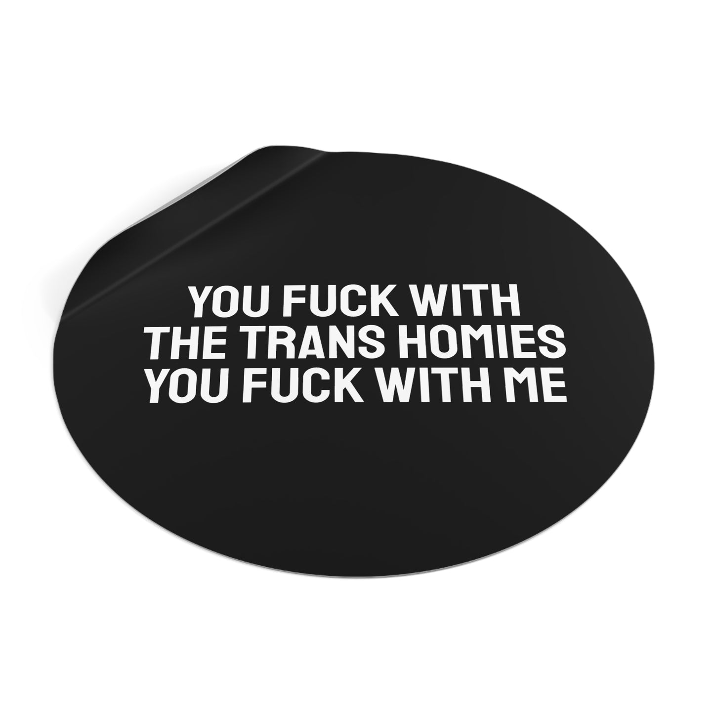 You Fuck With The Trans Homies You Fuck With Me - Round Vinyl Stickers