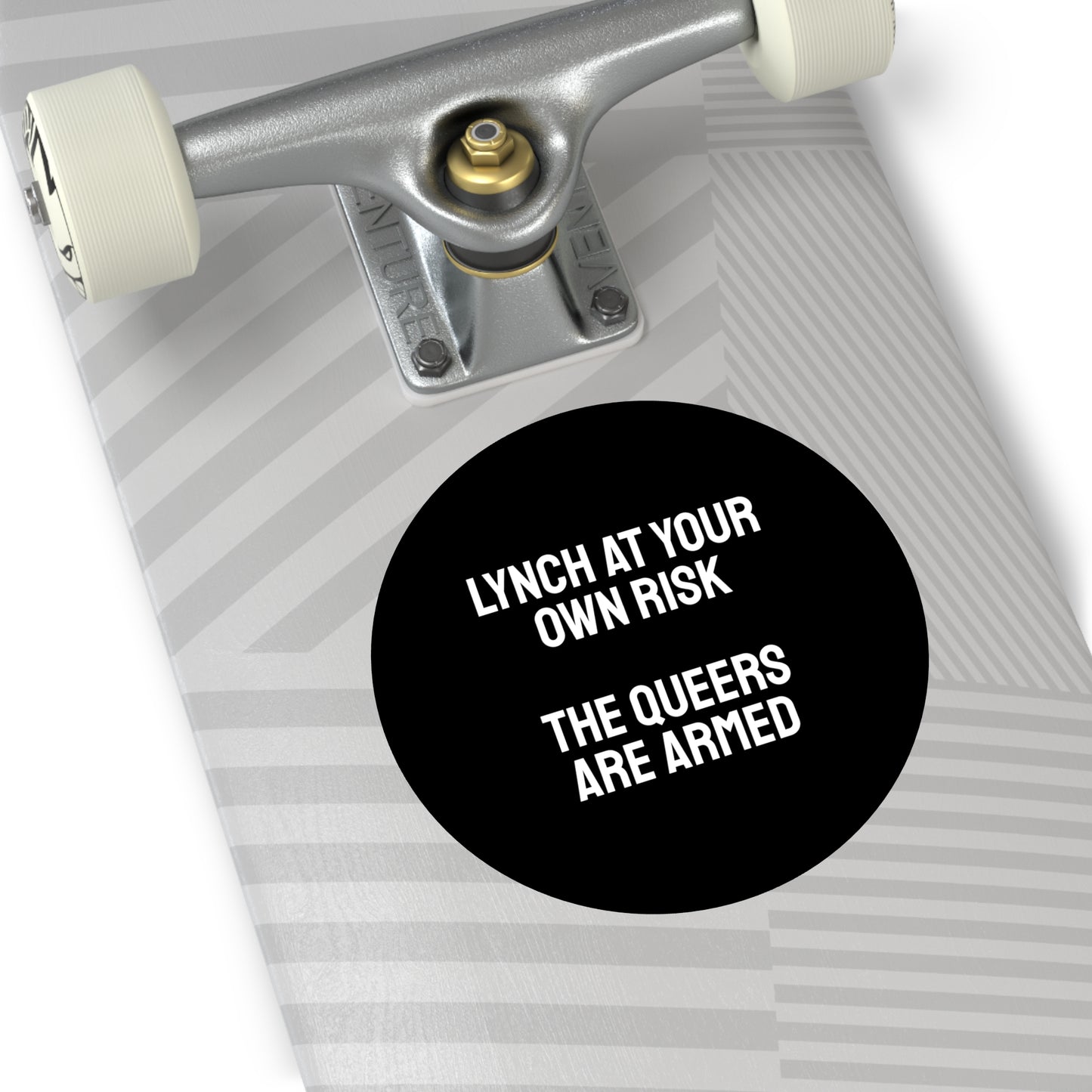 Lynch At Your Own Risk The Queers Are Armed - Round Vinyl Stickers