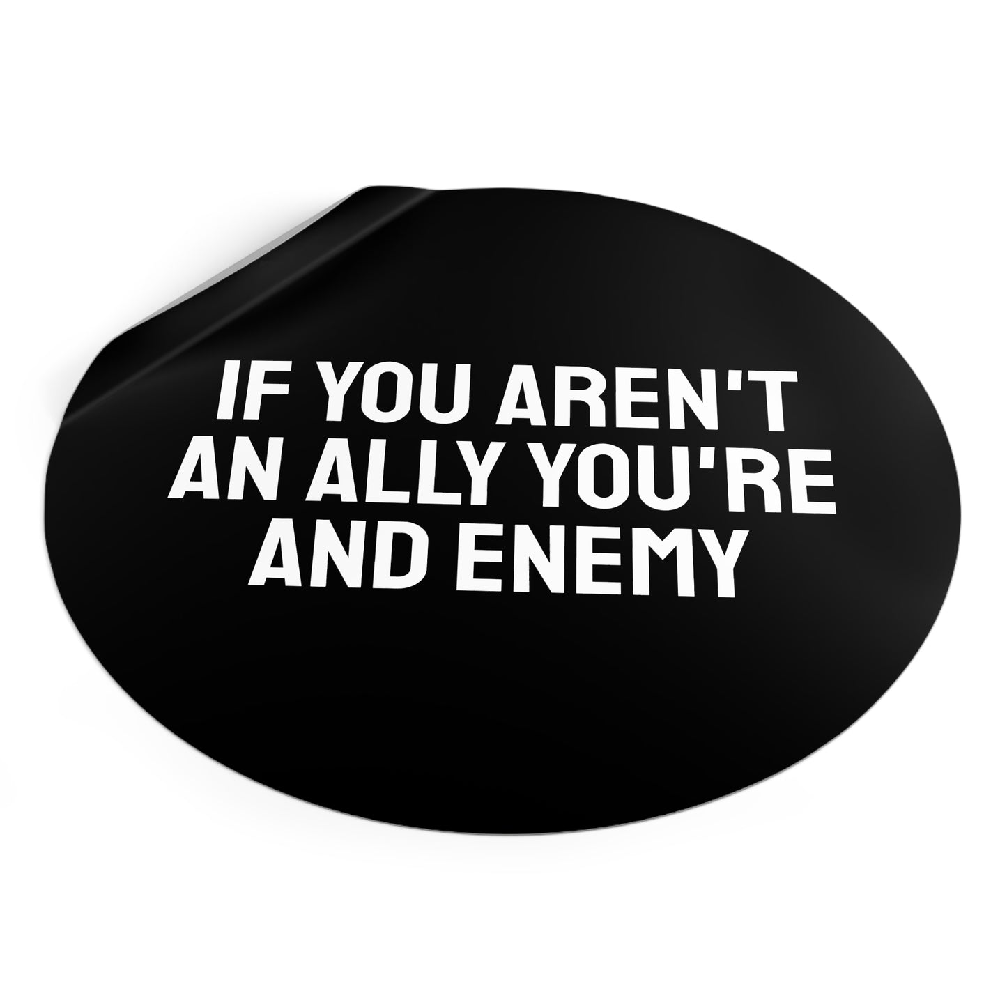 If You Aren't An Ally You're An Enemy - Round Vinyl Stickers