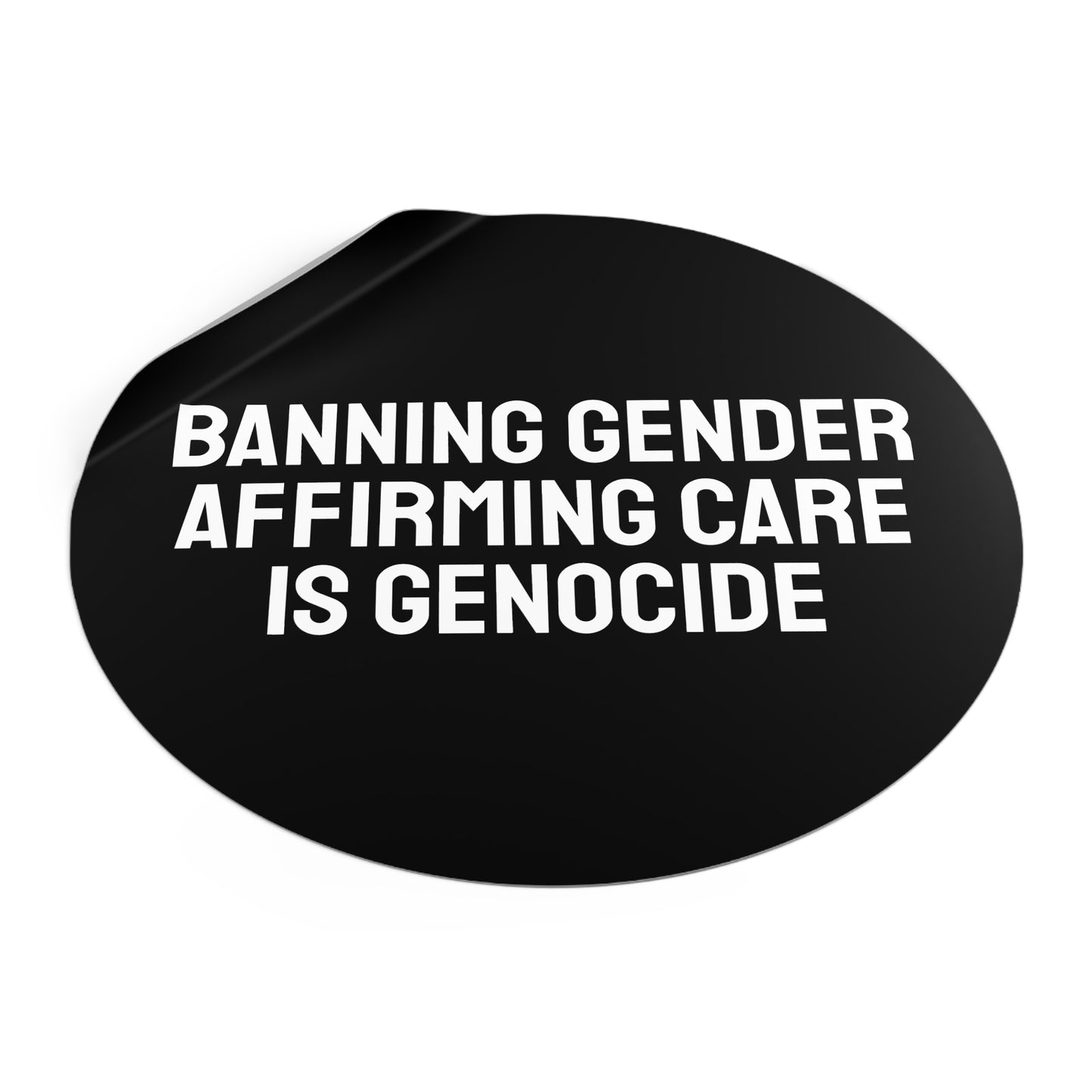 Banning Gender Affirming Care Is Genocide - Round Vinyl Stickers