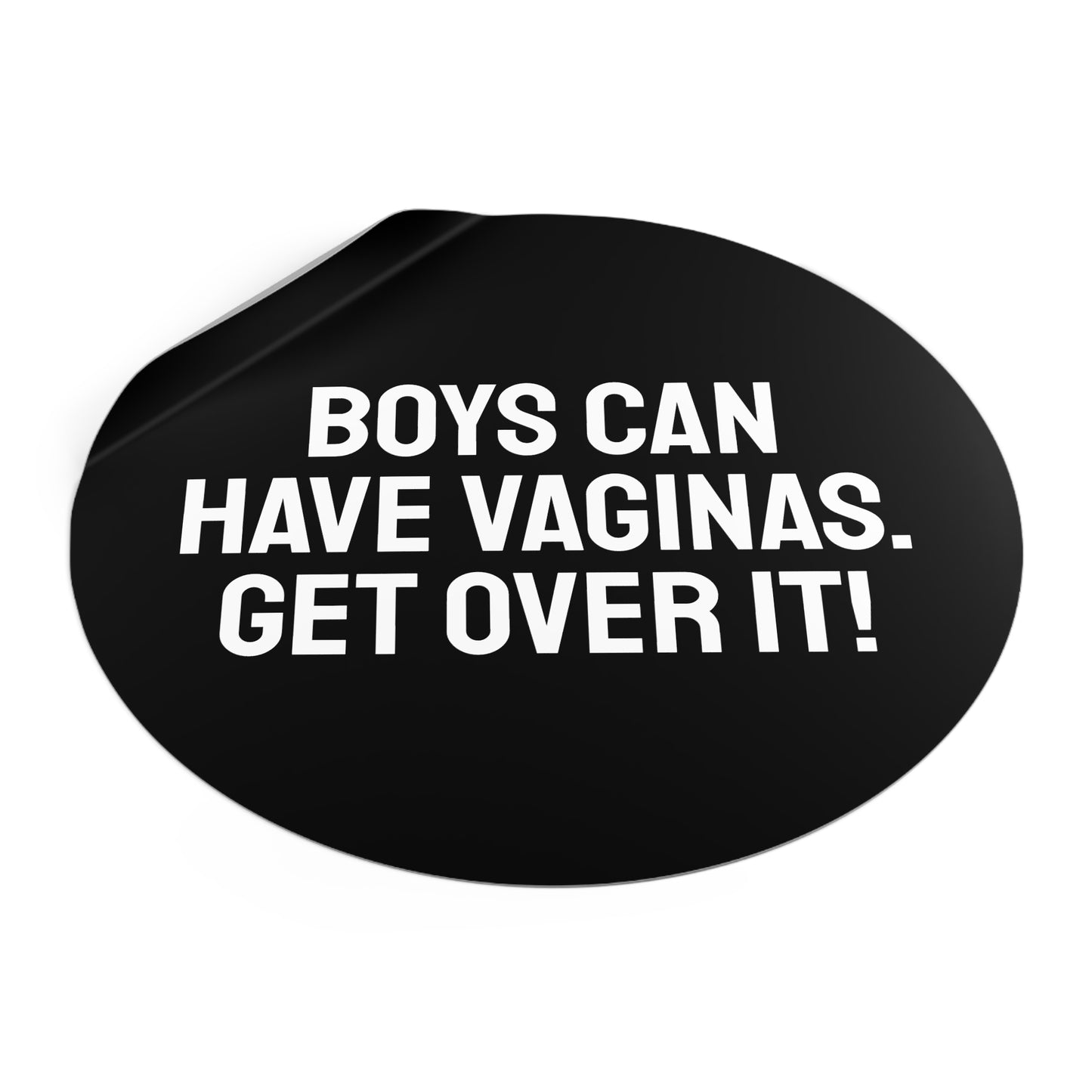 Boys Can Have Vaginas. Get Over It! - Round Vinyl Stickers