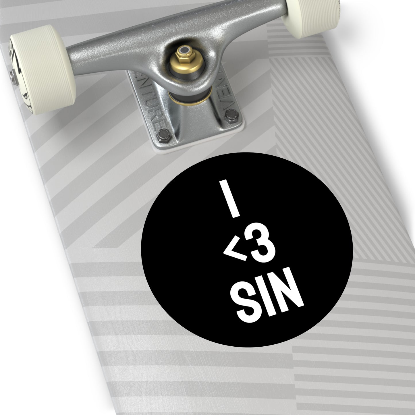 I <3 Sin - Round Vinyl Stickers