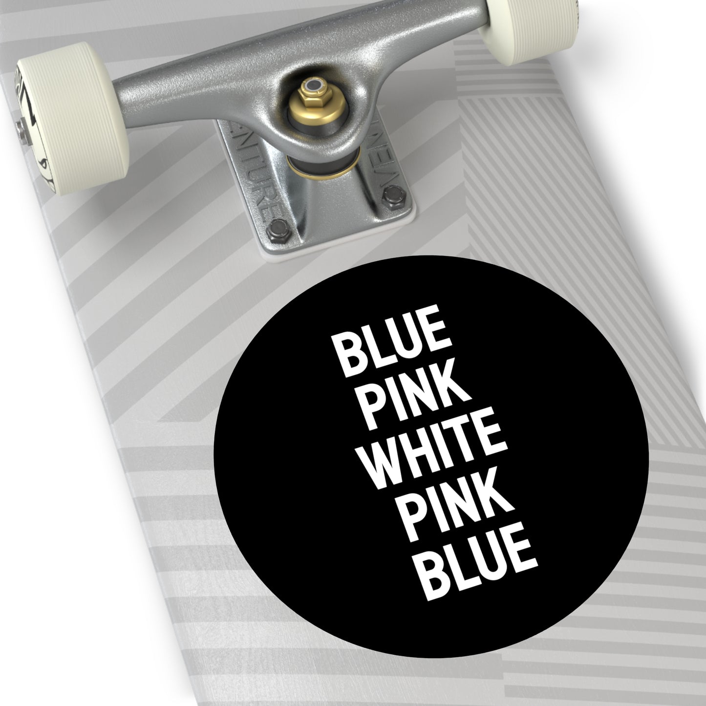 Blue Pink White Pink Blue - Discreet Trans Flag - Round Vinyl Stickers